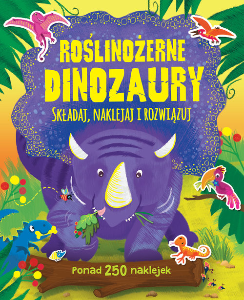Image of Roślinożerne dinozaury Składaj naklejaj i rozwiązuj