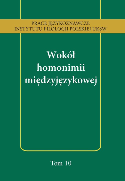 Image of Wokół homonimii międzyjęzykowej