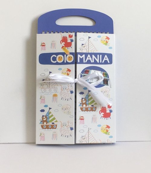 Image of Colomania Książeczka z kredkami granatowa