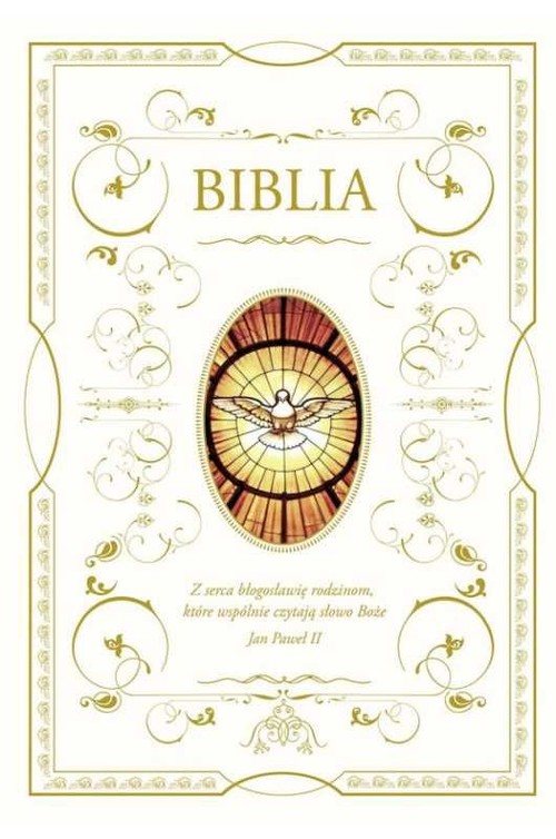 Image of Biblia domowa z białą obwolutą - wizerunek Ducha Świętego