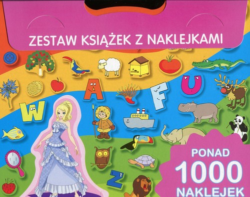 Image of Zestaw książek z naklejkami różowy. Ponad 1000 naklejek