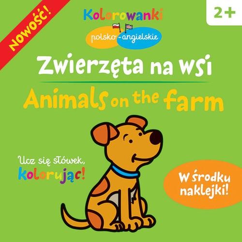 Image of Zwierzęta na wsi. Kolorowanki polsko-angielskie z naklejkami