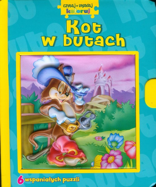 Image of Kot w butach Czytaj układaj koloruj