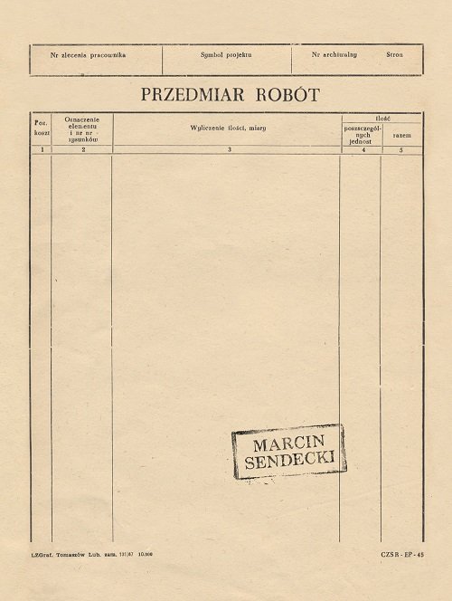 Image of Przedmiar robót