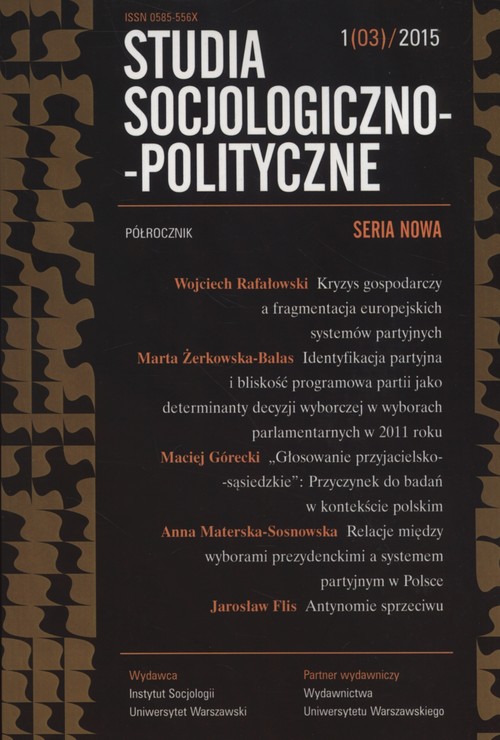 Image of Studia Socjologiczno-Polityczne 1(3)/2015
