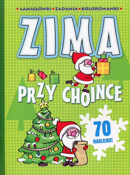 Image of Zima przy choince Łamigłówki zadania kolorowanki