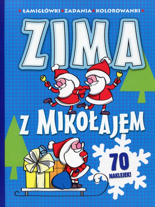 Image of Zima z Mikołajem Łamigłówki zadania kolorowanki