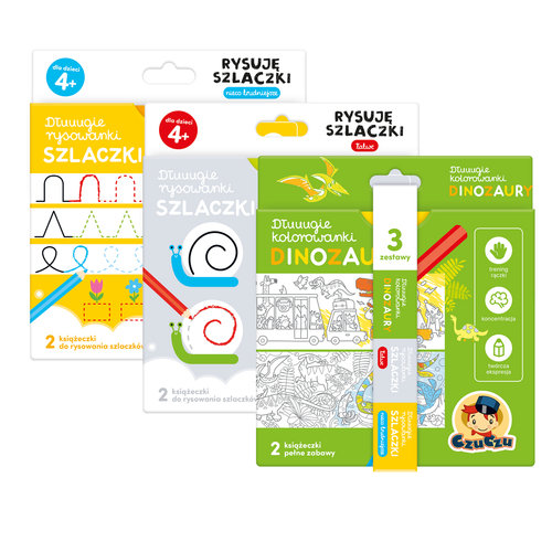 Image of CzuCzu Zestaw rysowanek Dinozaury 4+