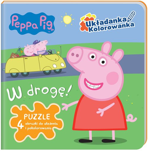 Image of Peppa Pig Układanka - Kolorowanka W drogę.