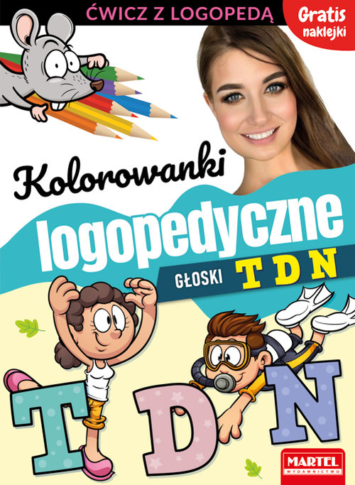 Image of Kolorowanki logopedyczne Głoski T D N z naklejkami