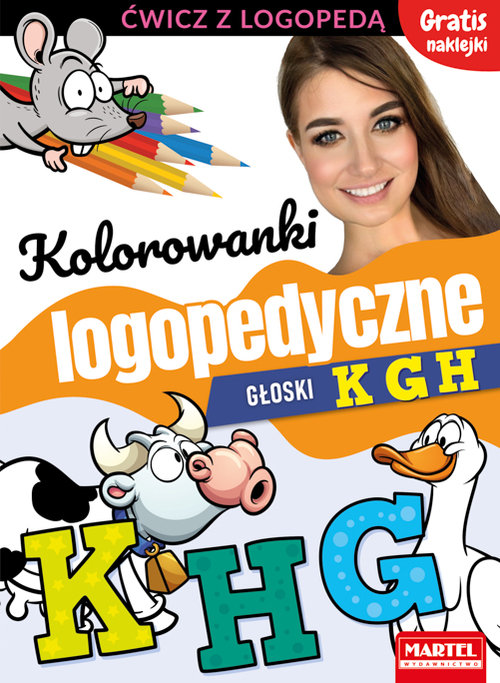 Image of Kolorowanki logopedyczne Głoski K G H z naklejkami