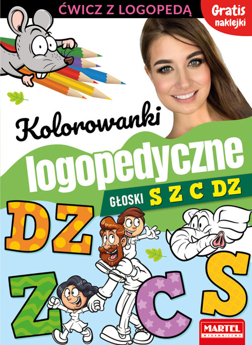 Image of Kolorowanki logopedyczne Głoski S Z C Dz z naklejkami