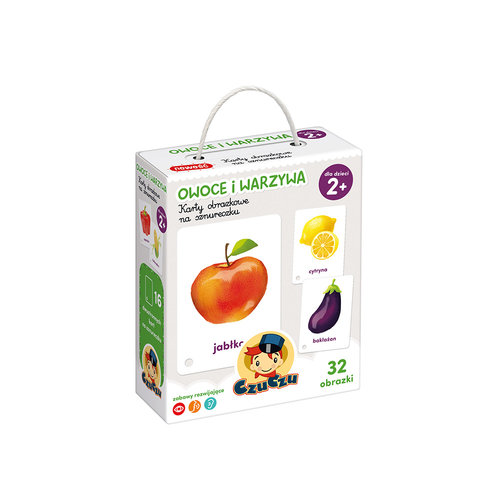 Image of CzuCzu Karty obrazkowe na sznureczku Owoce i warzywa