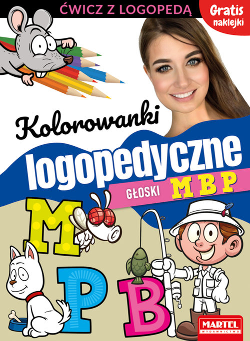 Image of Kolorowanki logopedyczne Głoski M B P z naklejkami