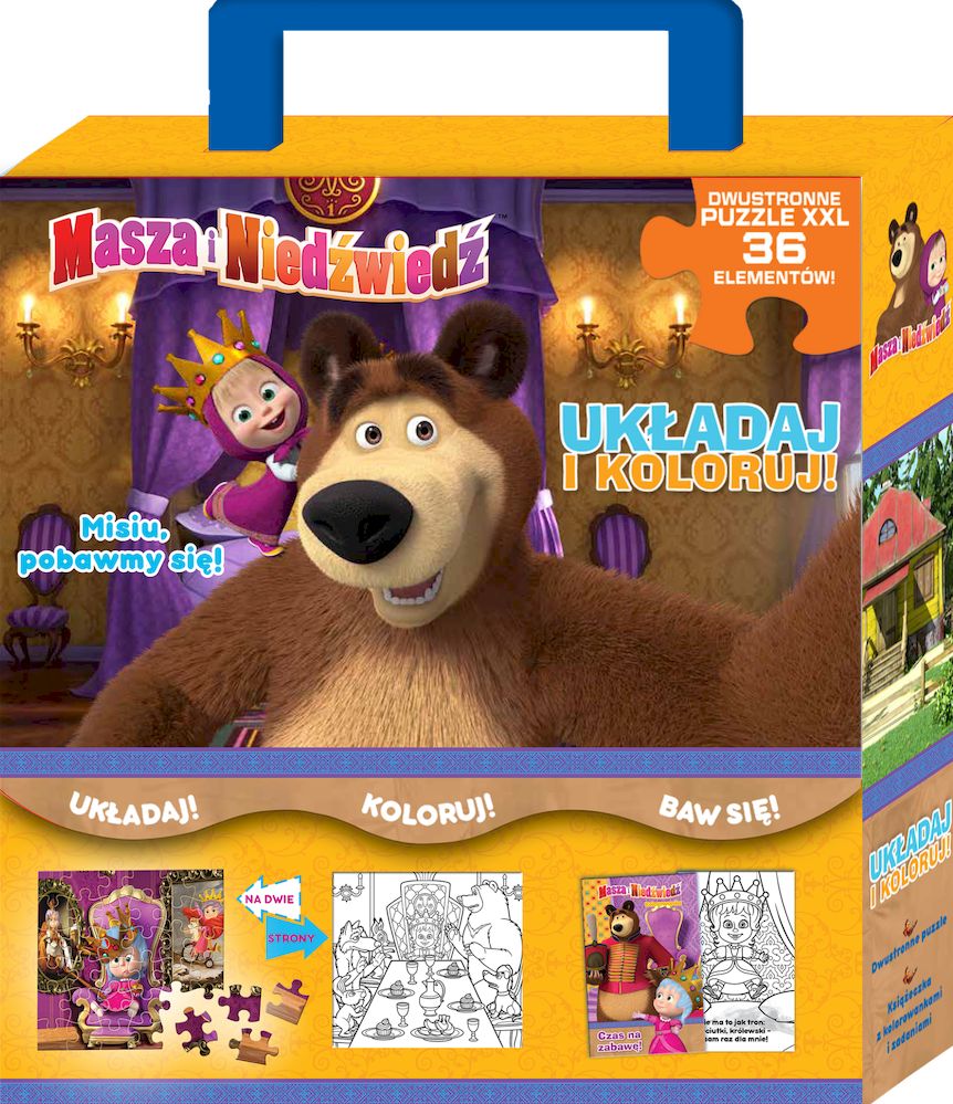 Image of Masza i niedźwiedź Układaj i koloruj Misiu, pobawmy się!