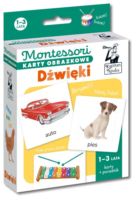 Image of Montessori Karty obrazkowe Dźwięki (1-3 lata) Kapitan Nauka