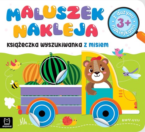 Image of Maluszek nakleja Książeczka wyszukiwanka z misiem z dużymi naklejkami 3+