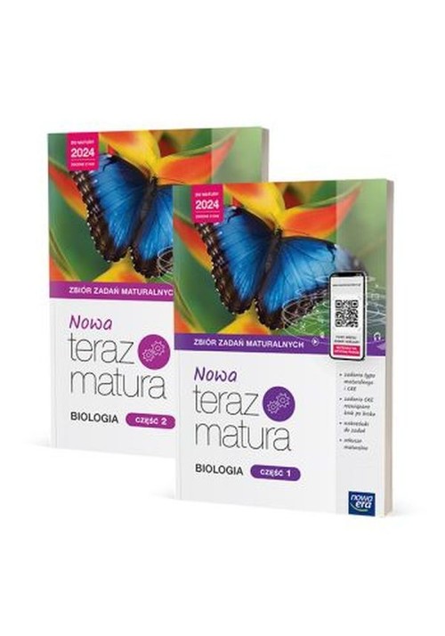 Image of Nowa Teraz Matura Biologia Zbiór zadań maturalnych Część 1-2 Do matury 2024 Liceum Technikum