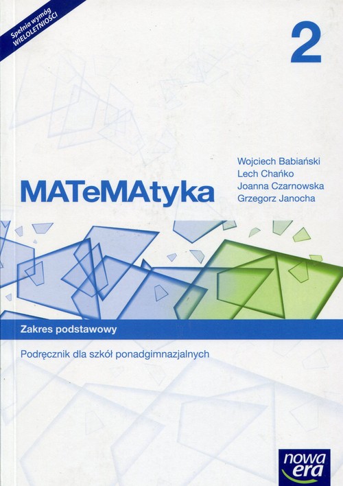 Image of Matematyka 2 Podręcznik Zakres podstawowy Szkoła ponadgimnazjalna