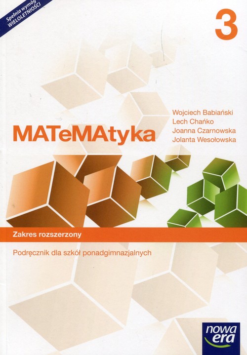 Image of Matematyka 3 Podręcznik Zakres rozszerzony Szkoła ponadgimnazjalna