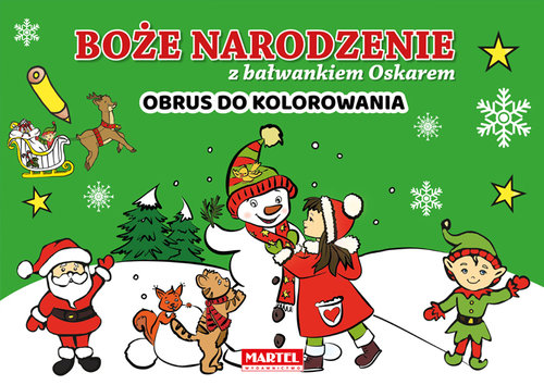 Image of Boże Narodzenie z bałwankiem Oskarem - obrus do kolorowania