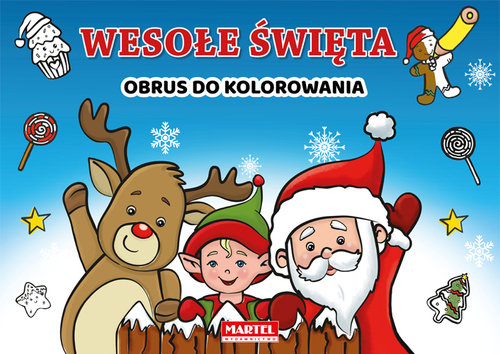 Image of Wesołe święta obrus do kolorowania