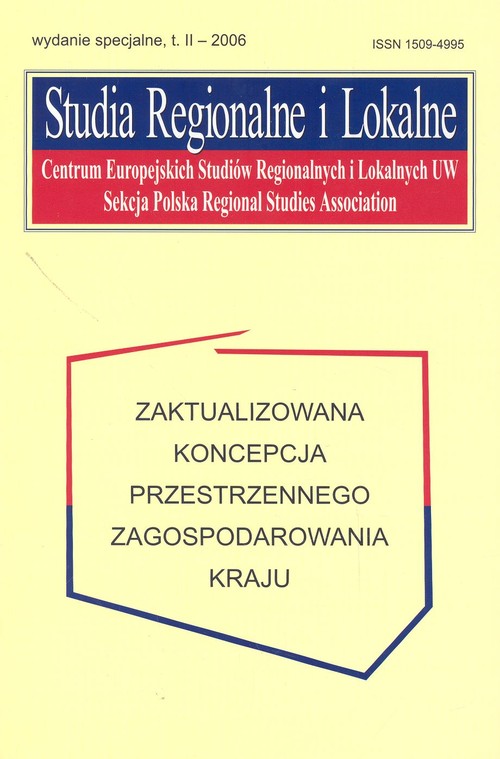 Image of Studia Regionalne i Lokalne. Zaktualizowana koncepcja przestrzennego zagospodarowania kraju