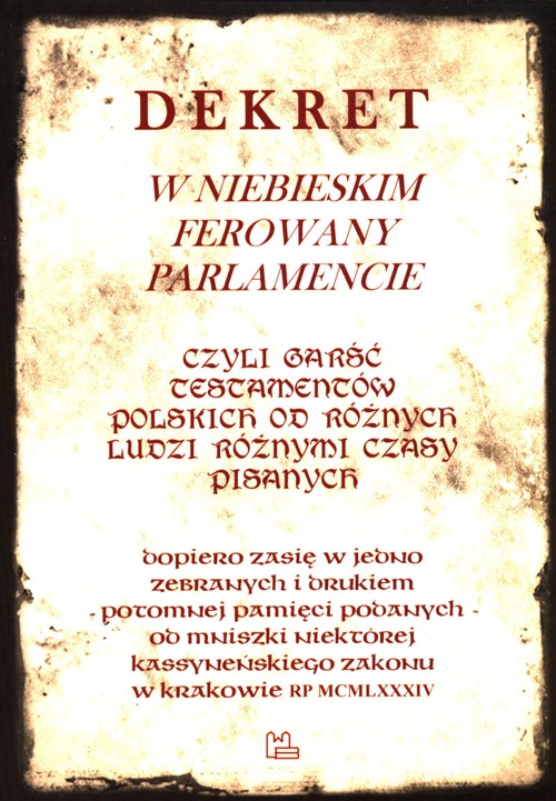 Image of Dekret w niebieskim ferowany parlamencie