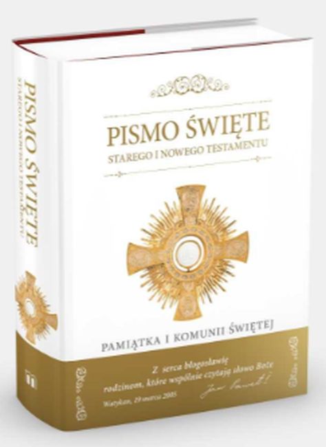 Image of Pismo Święte Starego i Nowego Testamentu w obwolucie komunijnej