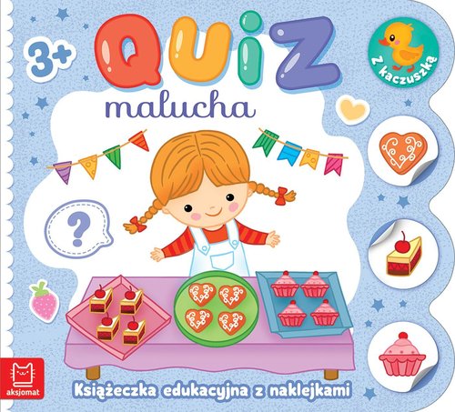 Image of Quiz malucha. Książeczka edukacyjna z naklejkami z kaczuszką 3+