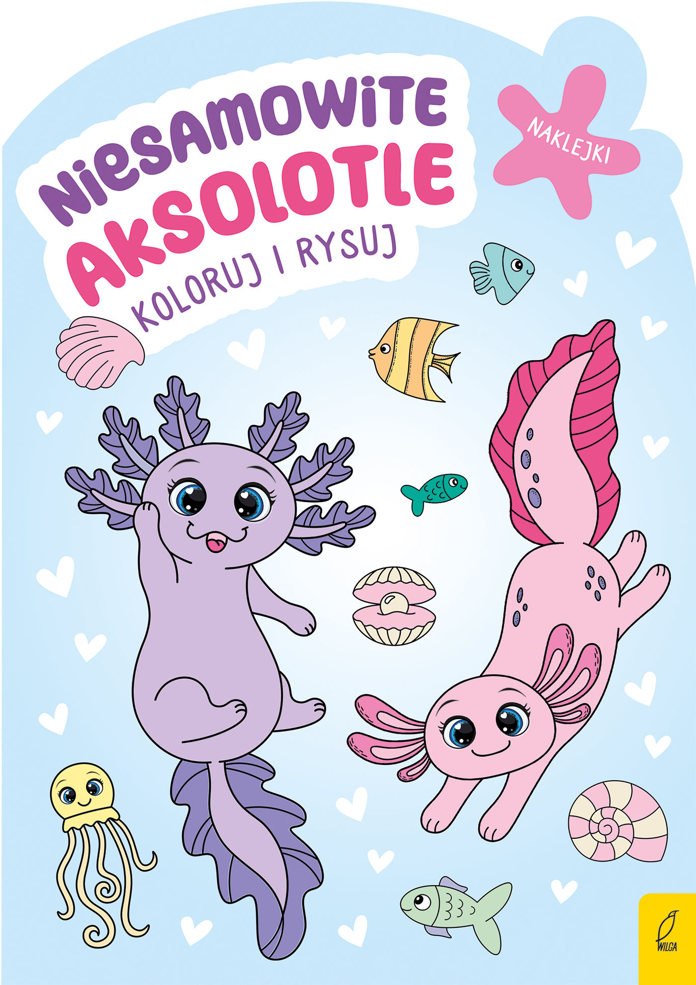 Image of Niesamowite aksolotle. Koloruj i rysuj