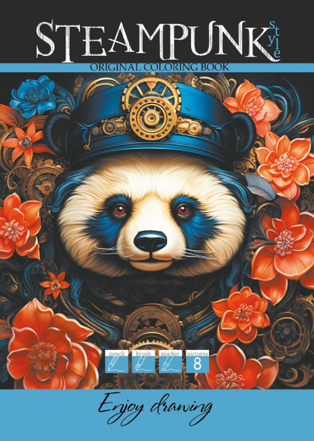 Image of Kolorowanka A4 Steampunk Panda