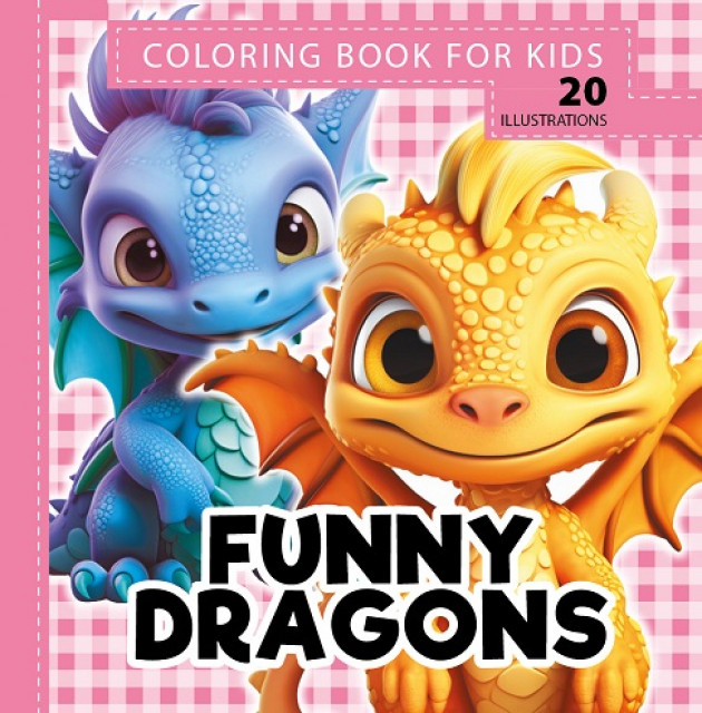Image of Kolorowanka usztywniana Funny dragons Śmieszne smoki róż
