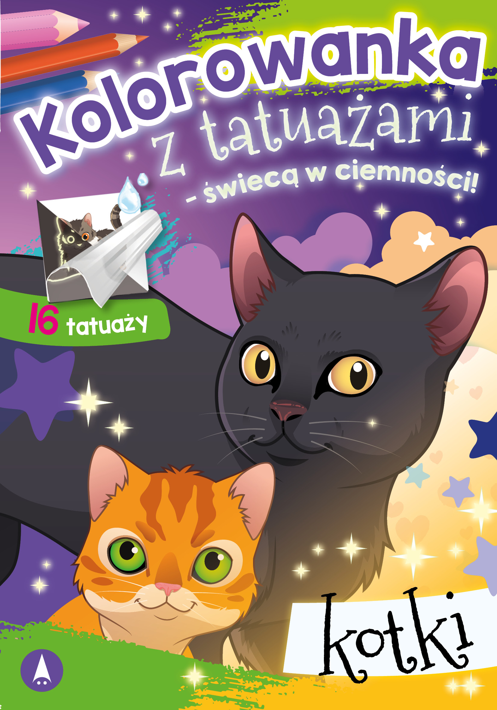 Image of Kotki. Kolorowanka z tatuażami – świecą w ciemności!