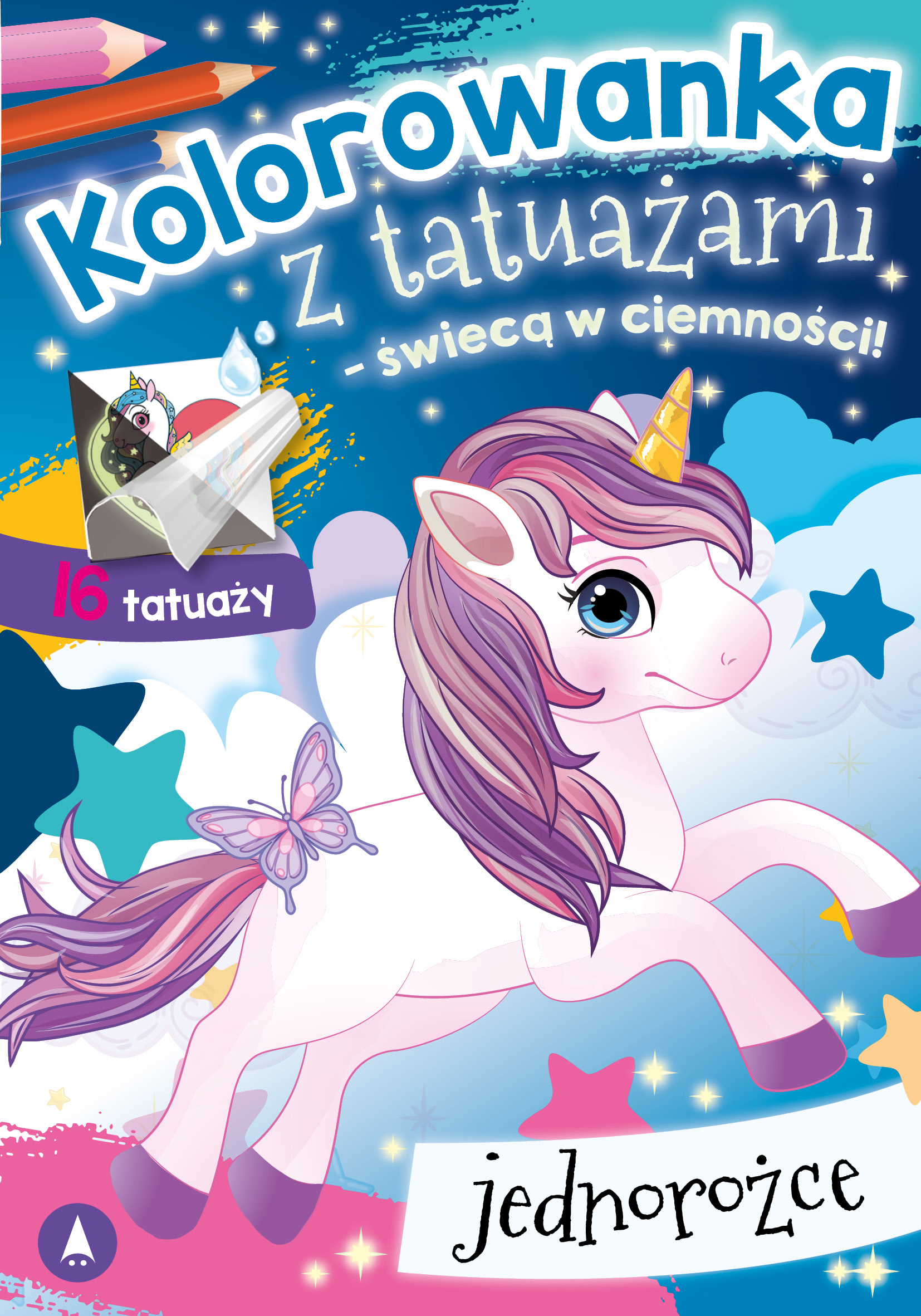 Image of Jednorożce. Kolorowanka z tatuażami – świecą w ciemności!