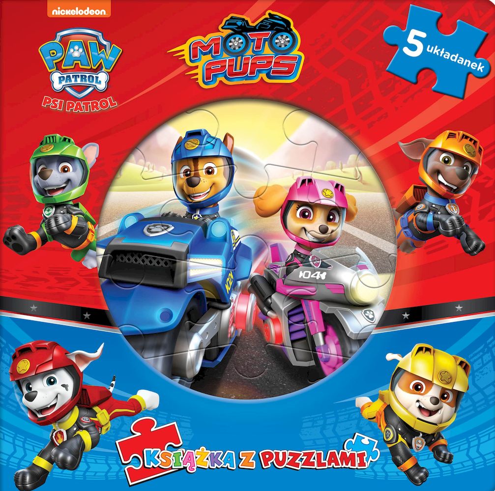 Image of Psi Patrol. Moto Pups. Książka z puzzlami