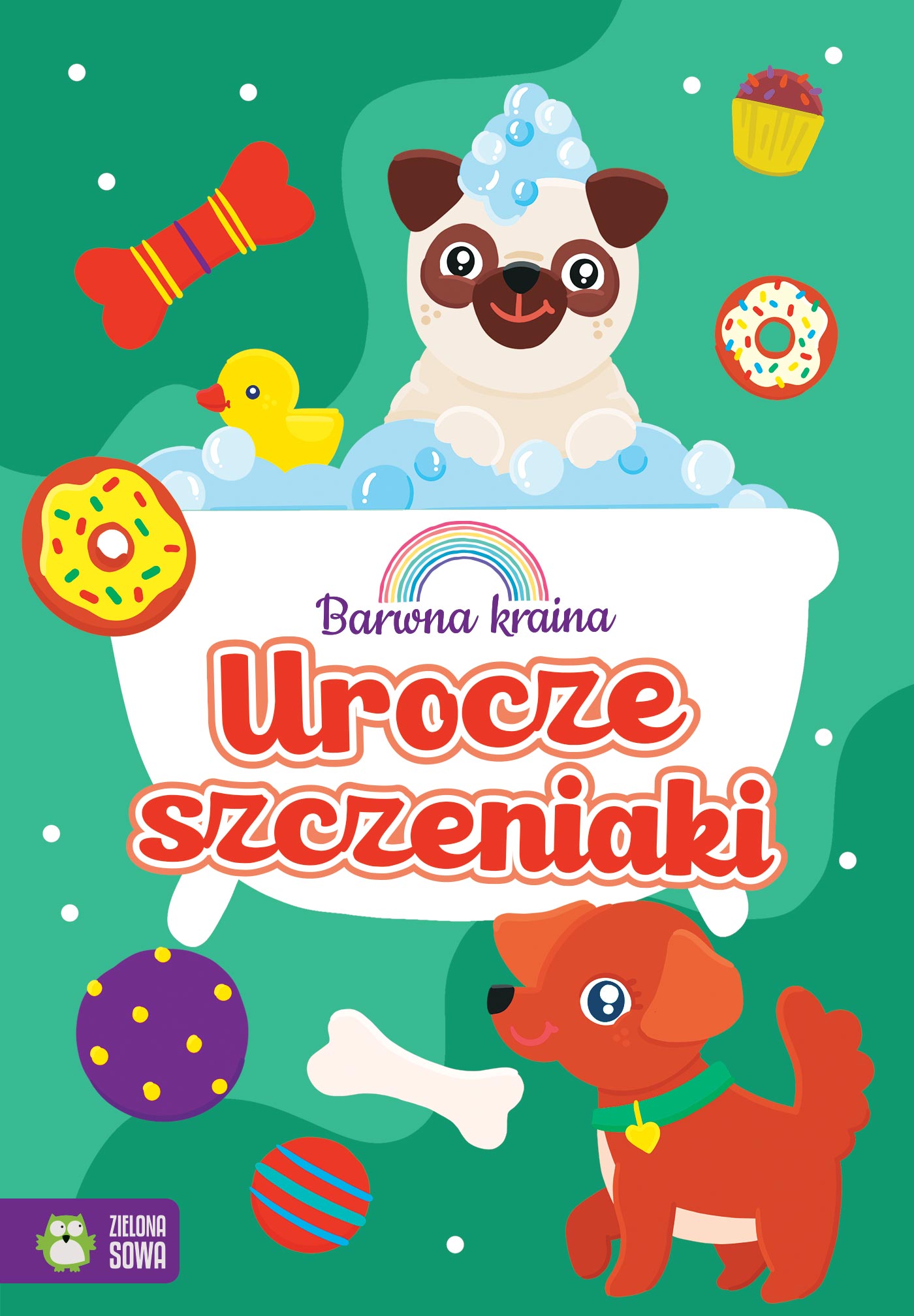 Image of Urocze szczeniaki. Barwna kraina