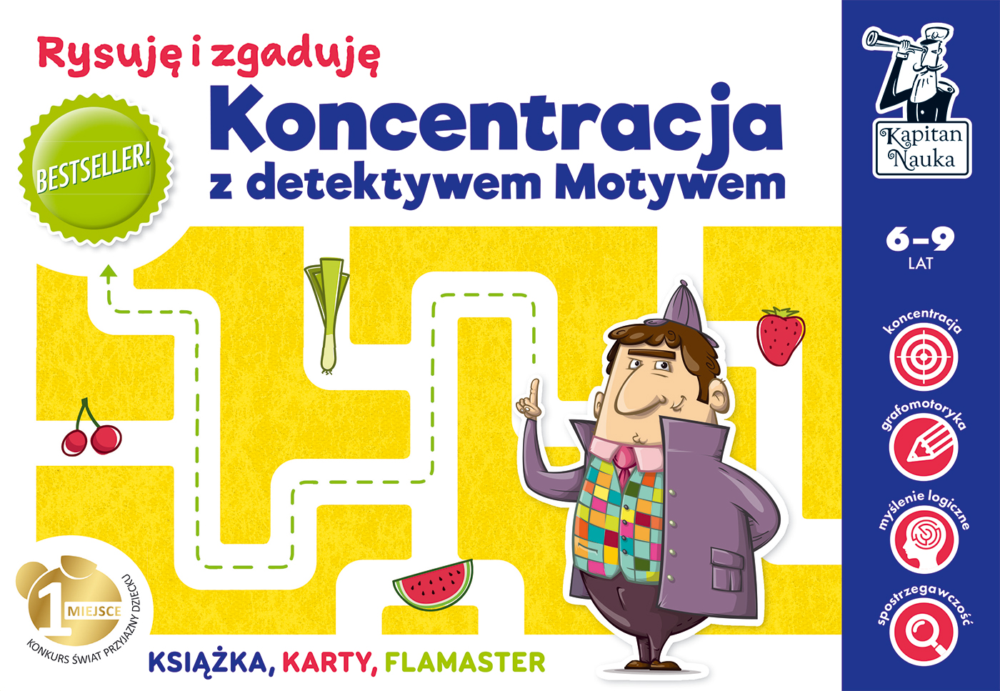 Image of Koncentracja z detektywem Motywem. Rysuję i zgaduję. Kapitan Nauka wyd. 3