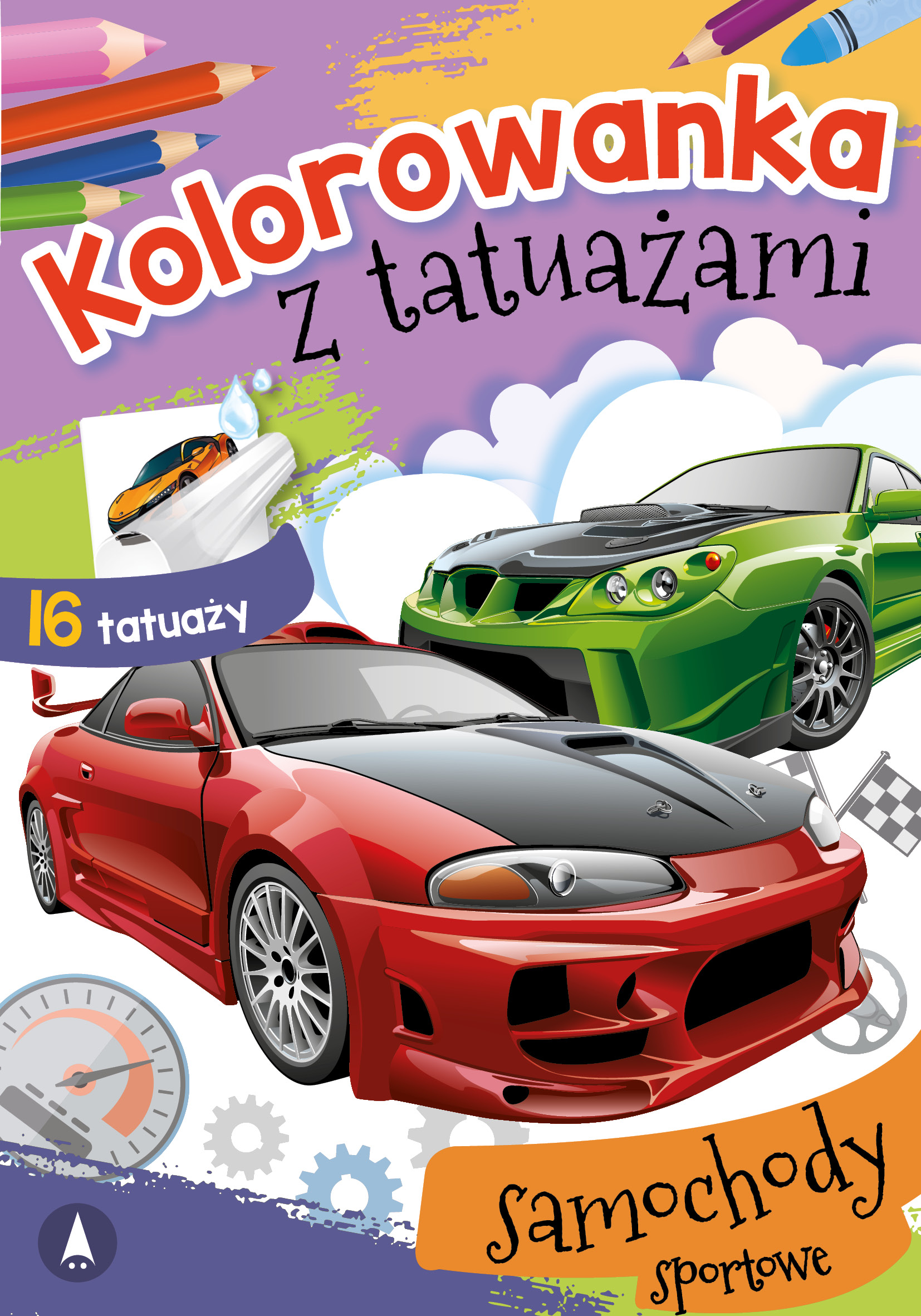 Image of Samochody sportowe. Kolorowanka z tatuażami
