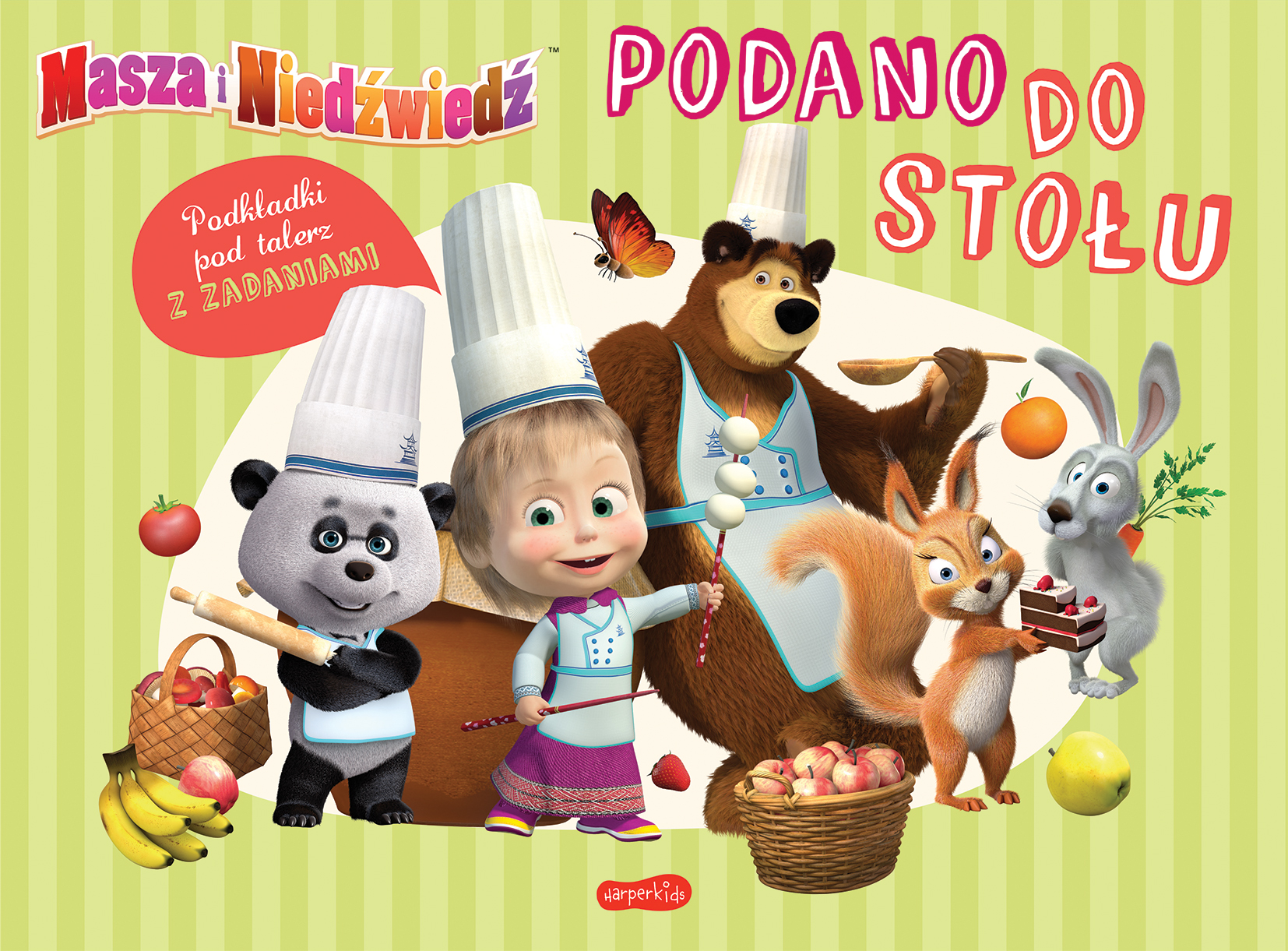 Image of Masza i Niedźwiedź. Podano do stołu. Podkładki pod talerz z zadaniami