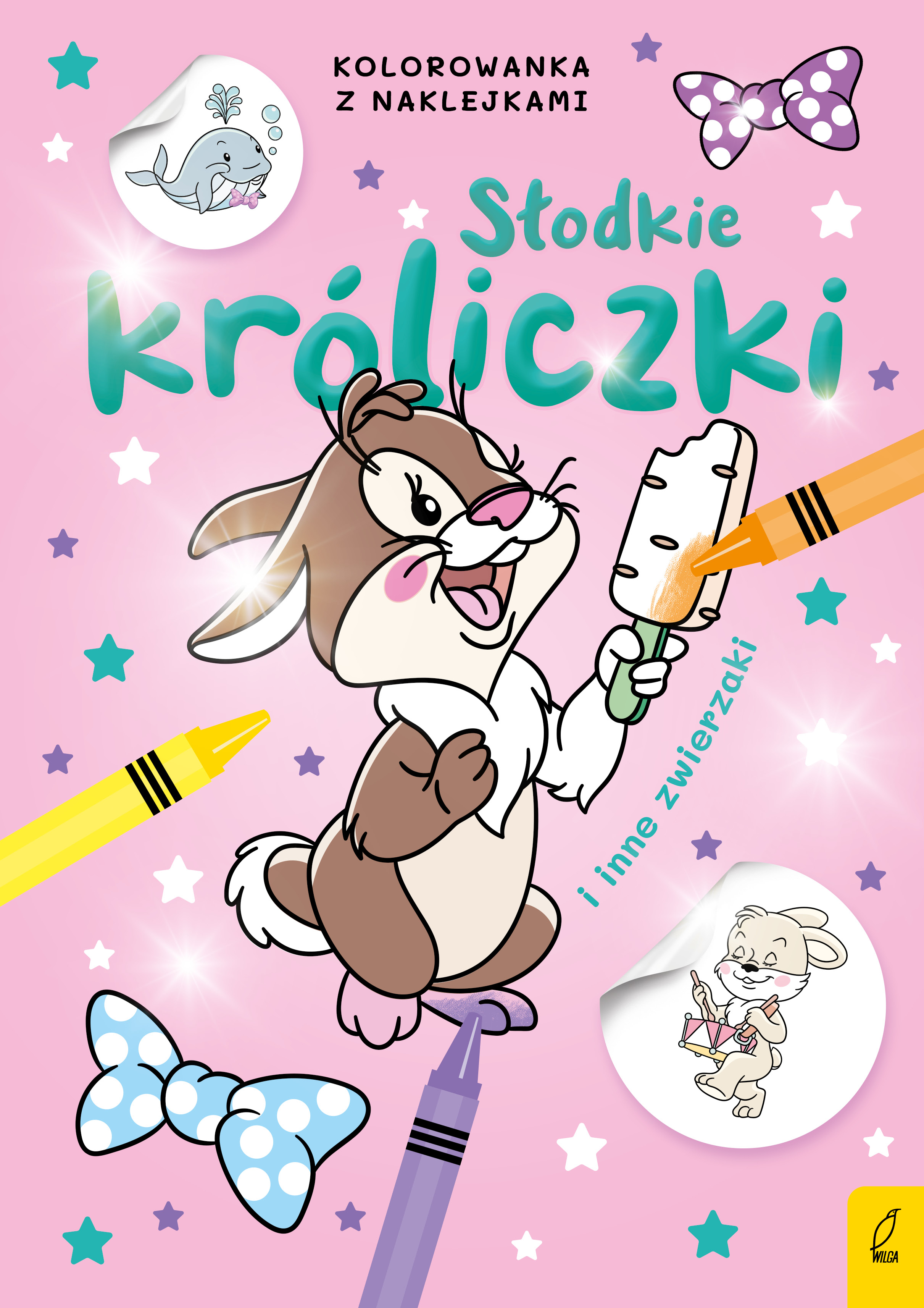 Image of Słodkie króliczki i inne zwierzaki. Kolorowanka z naklejkami