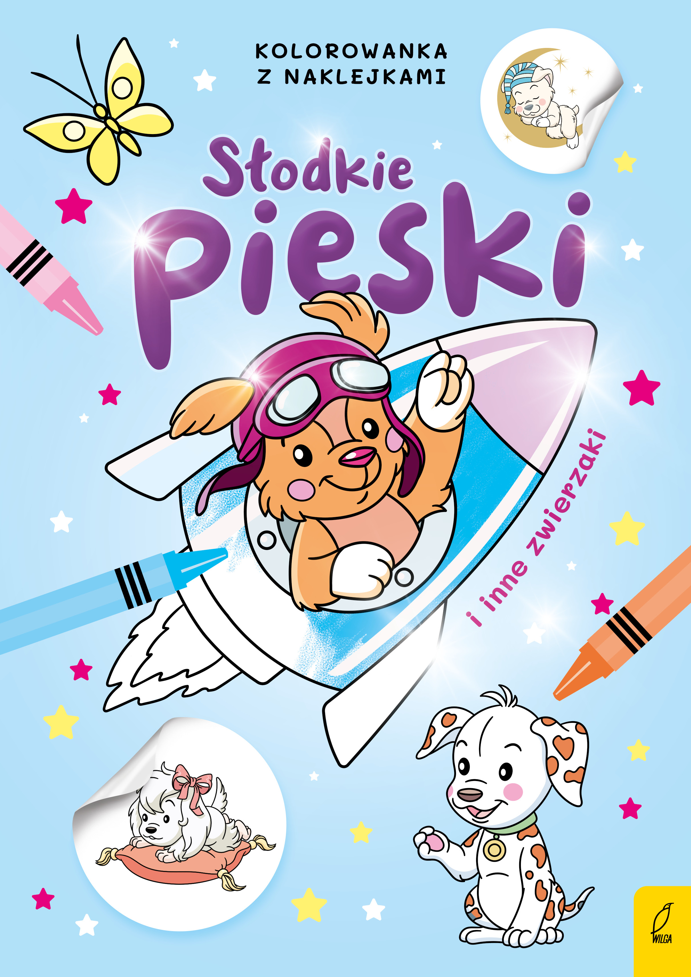 Image of Słodkie pieski i inne zwierzaki. Kolorowanka z naklejkami