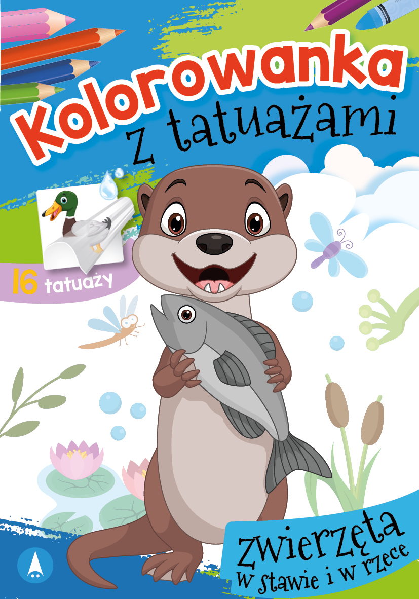 Image of Zwierzęta w stawie i w rzece. Kolorowanka z tatuażami