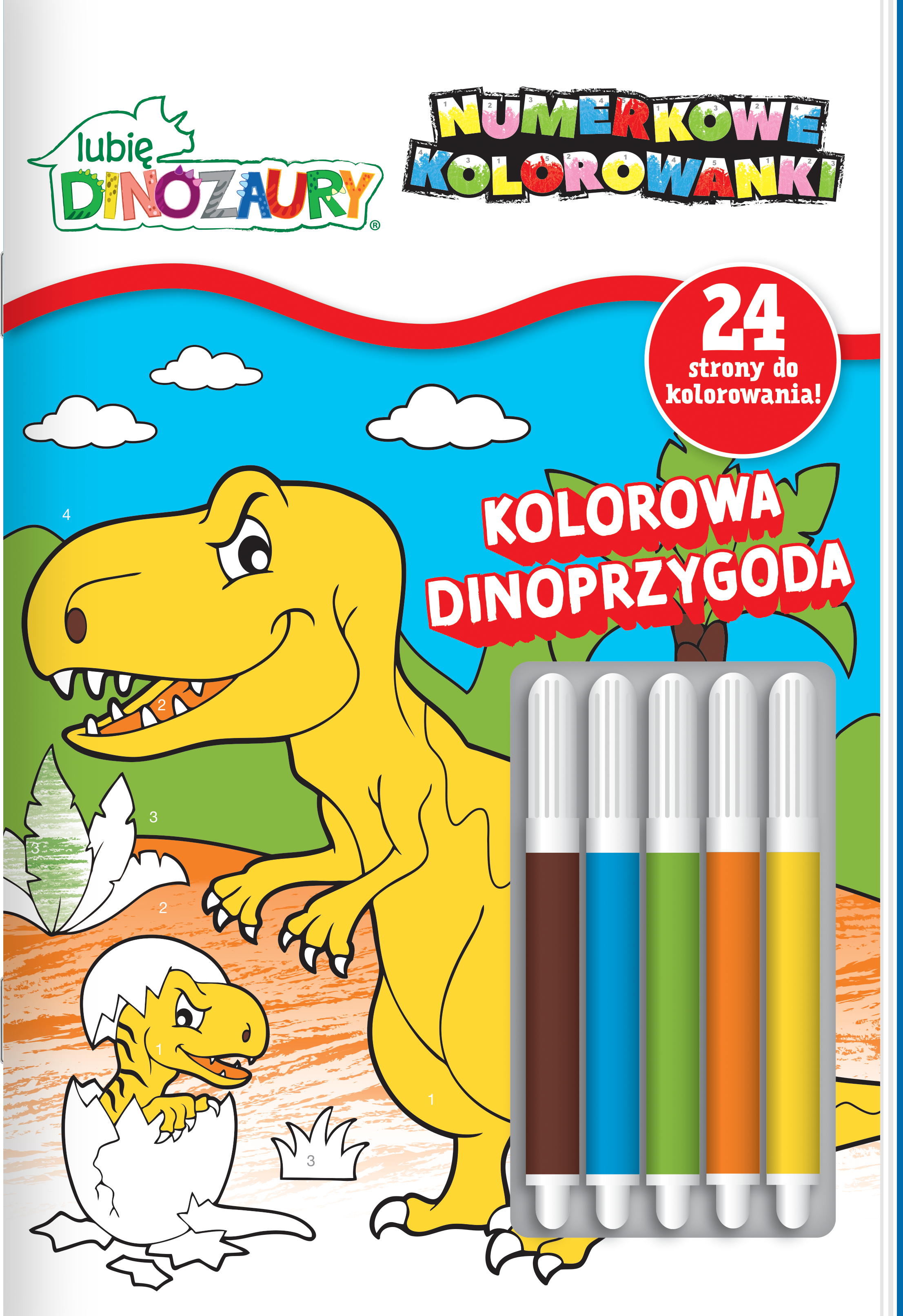 Image of Kolorowa Dinoprzygoda. Lubię Dinozaury. Numerkowe kolorowanki