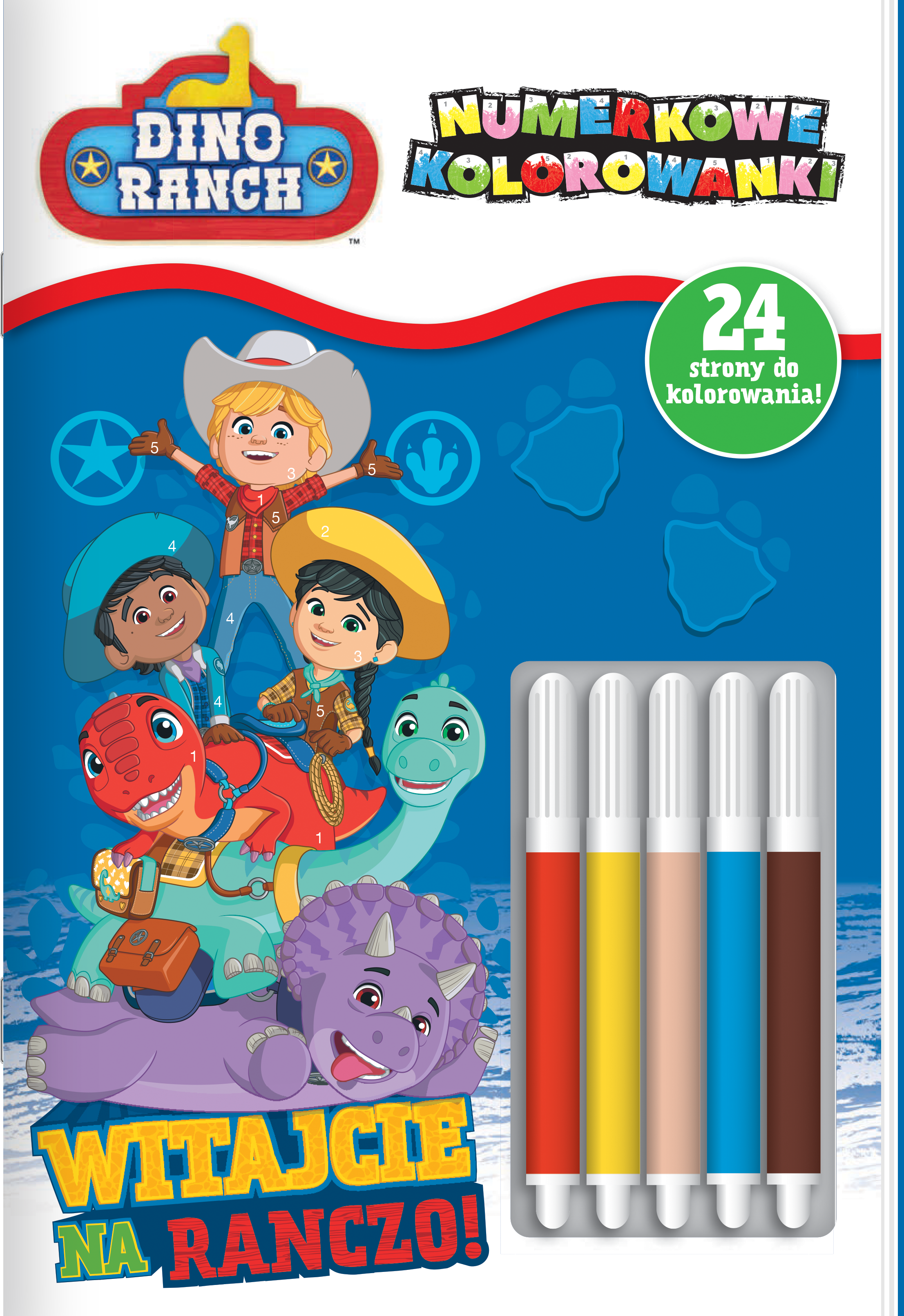 Image of Witajcie na ranczo!. Dino Ranch. Numerkowe kolorowanki