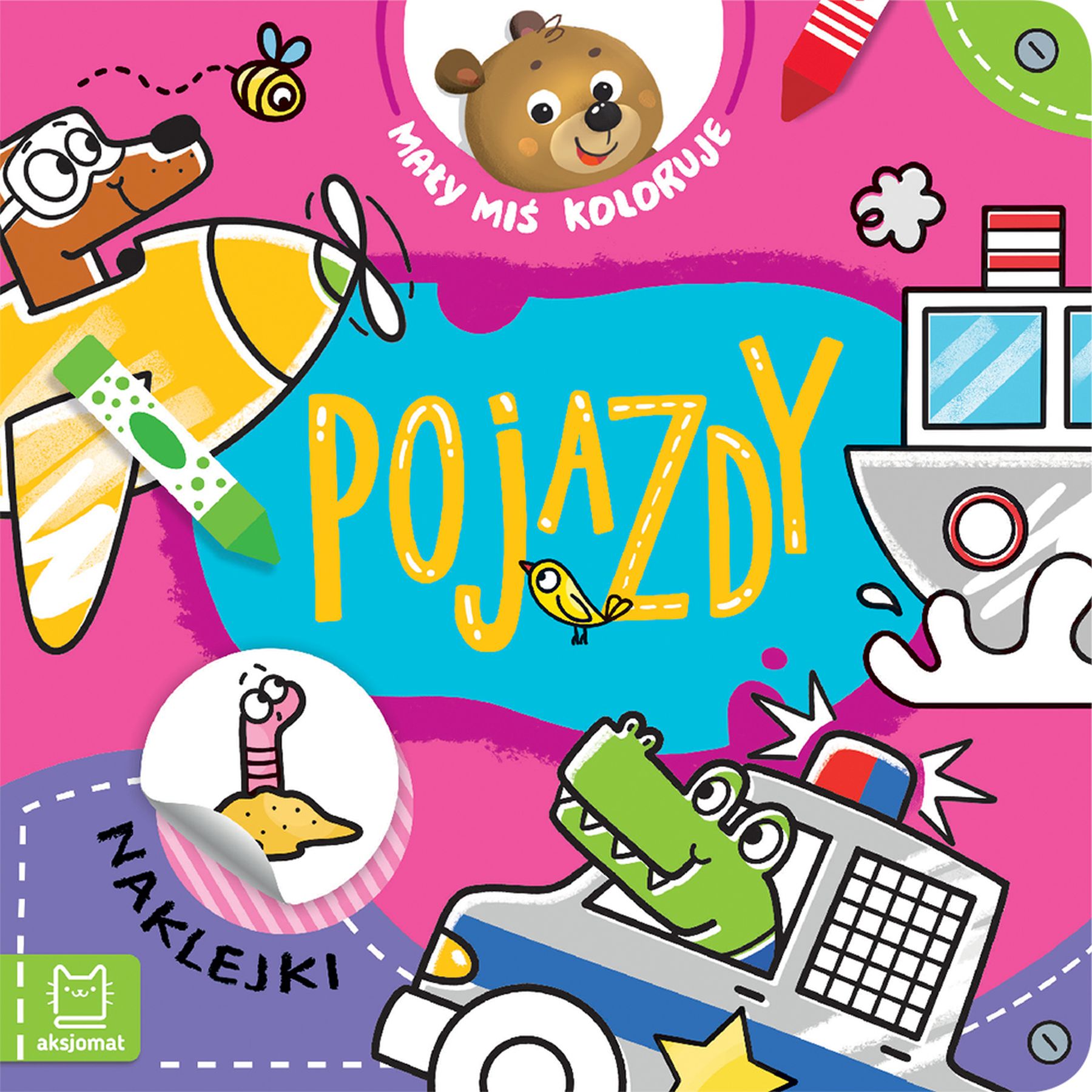 Image of Pojazdy. Mały miś koloruje