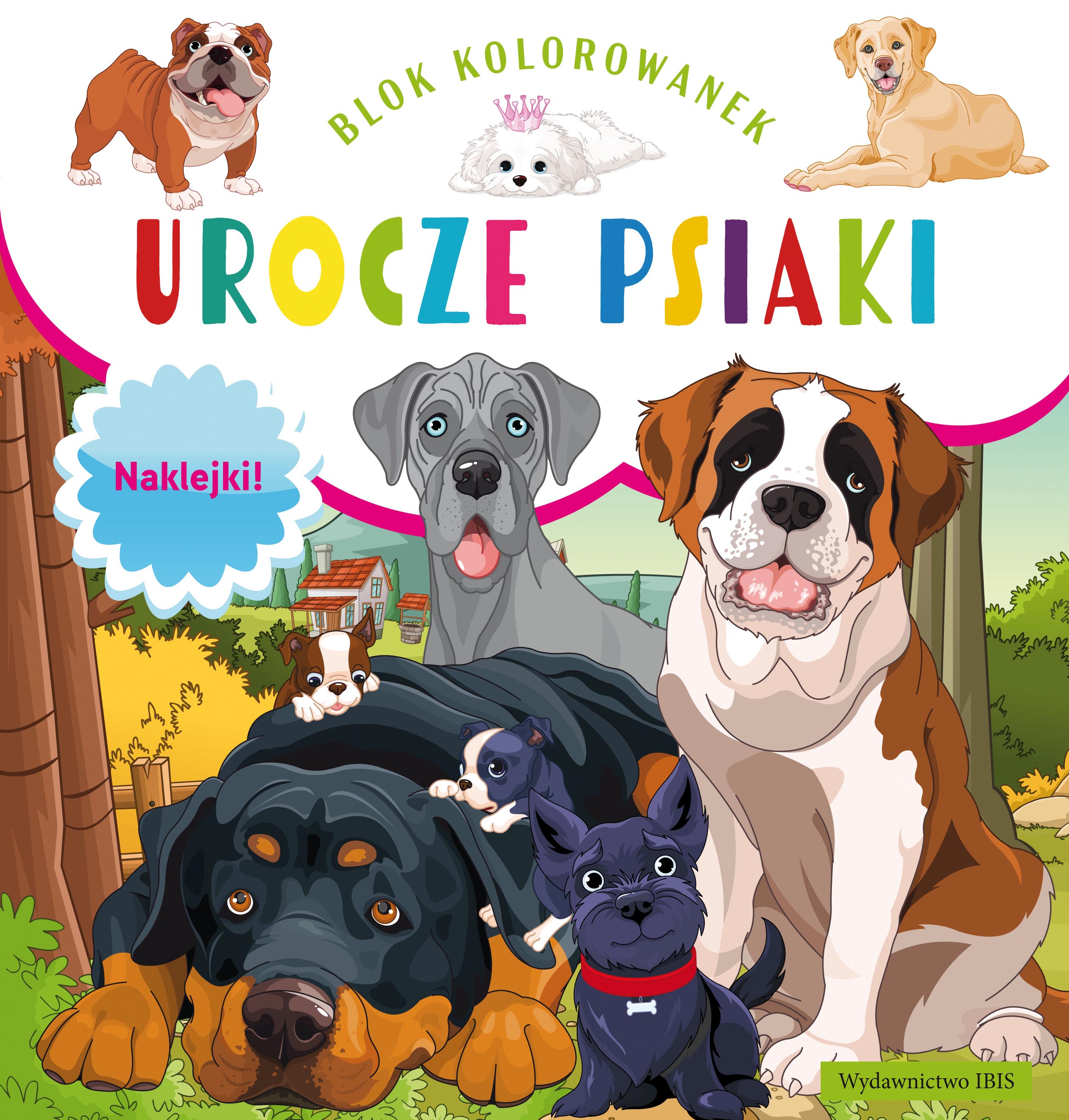 Image of Urocze psiaki. Blok kolorowanek + naklejki