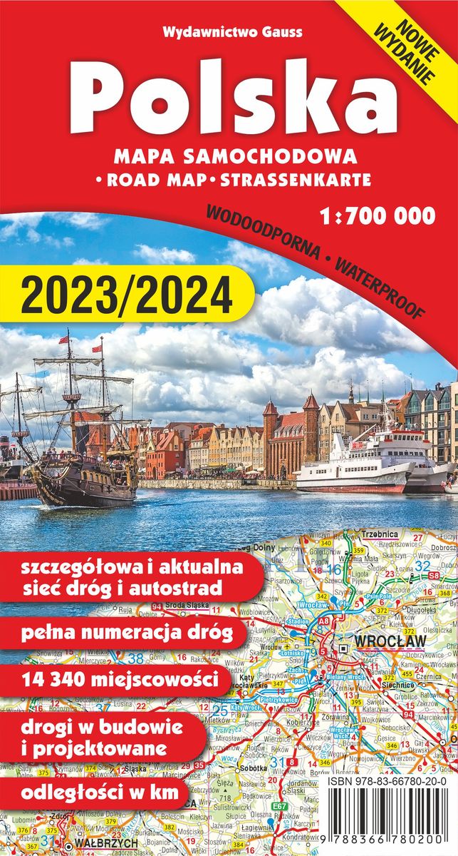 Image of Polska. Mapa 1:700 000 wyd. foliowane wyd. 5