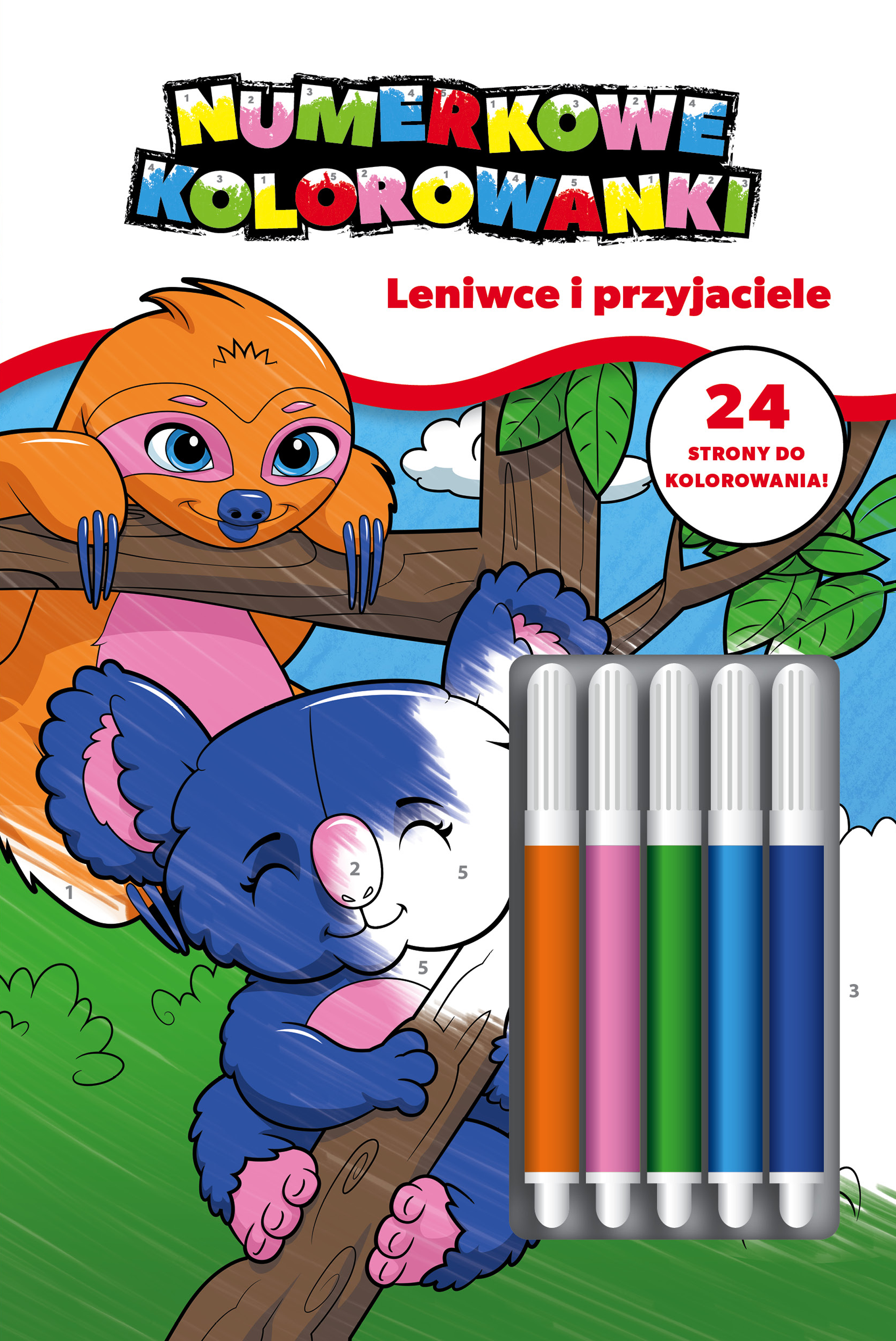 Image of Leniwce i przyjaciele. Numerkowe kolorowanki. Koala