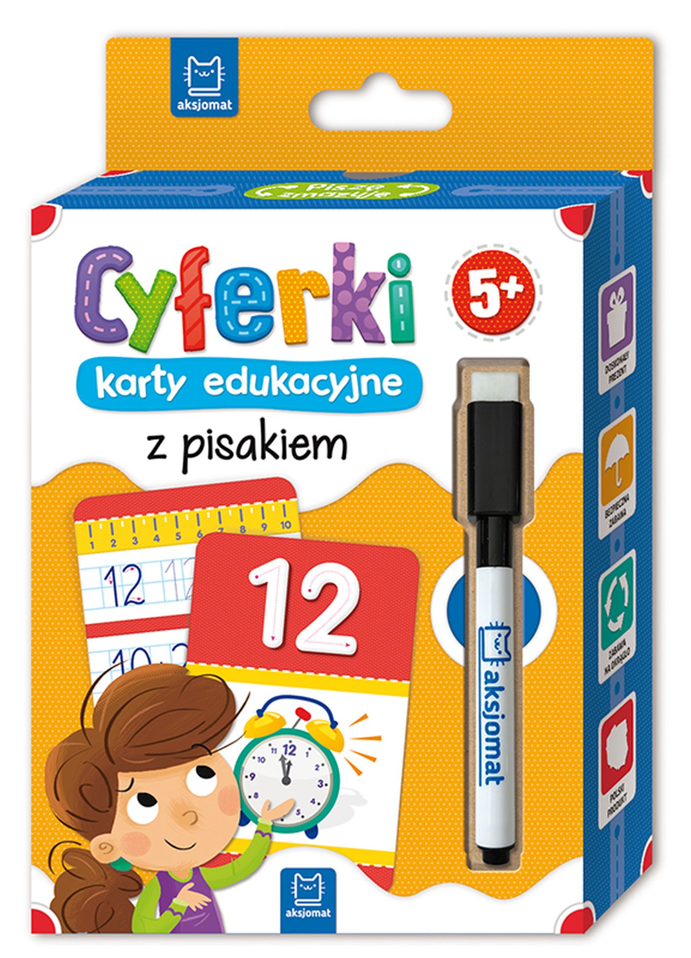 Image of Cyferki karty edukacyjne z pisakiem 5+